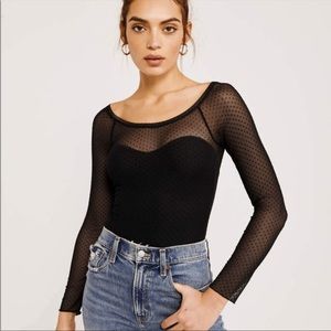 Abercrombie long sleeve mesh bodysuit